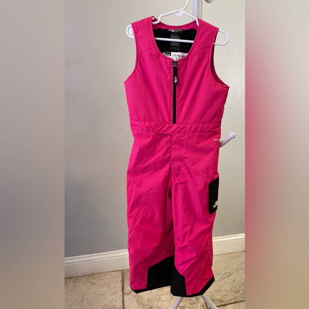 Pink fleece lined North Face ski/snow pants 4T, fits slightly larger.